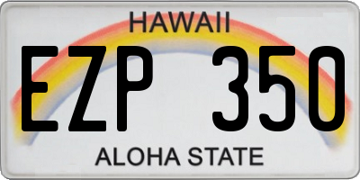 HI license plate EZP350