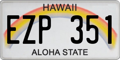 HI license plate EZP351