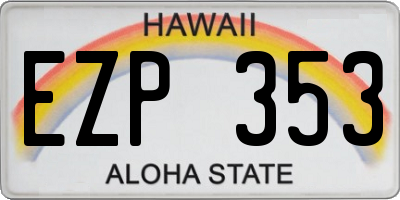 HI license plate EZP353
