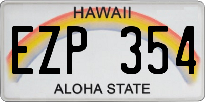 HI license plate EZP354