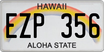 HI license plate EZP356