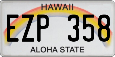 HI license plate EZP358