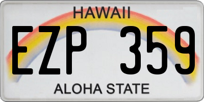 HI license plate EZP359