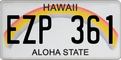 HI license plate EZP361