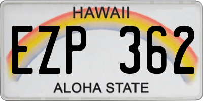 HI license plate EZP362