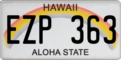 HI license plate EZP363