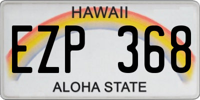 HI license plate EZP368