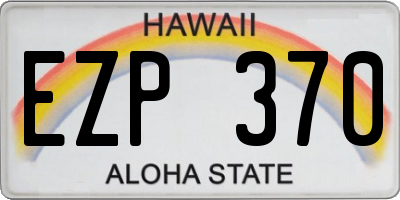 HI license plate EZP370