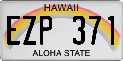 HI license plate EZP371