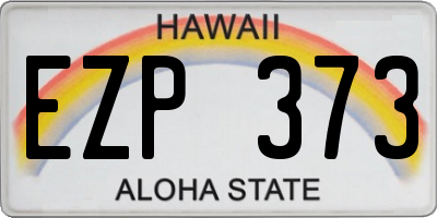 HI license plate EZP373