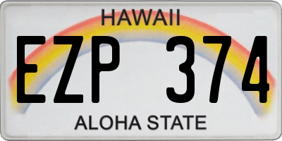 HI license plate EZP374