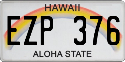 HI license plate EZP376