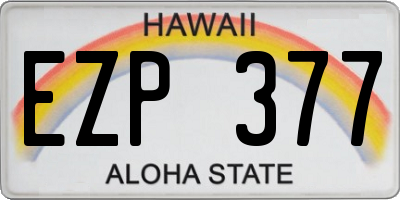 HI license plate EZP377