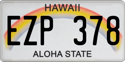 HI license plate EZP378