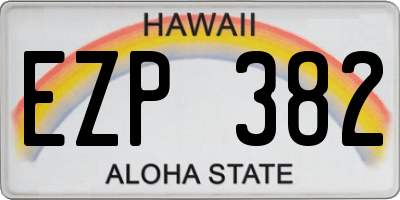 HI license plate EZP382
