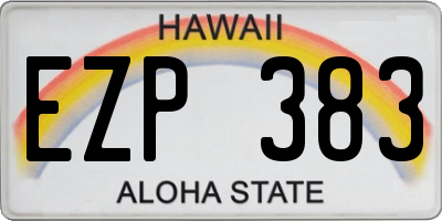 HI license plate EZP383