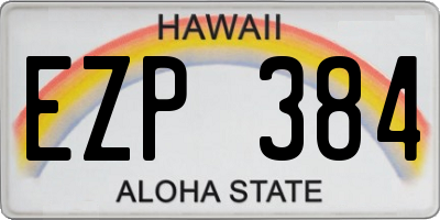 HI license plate EZP384