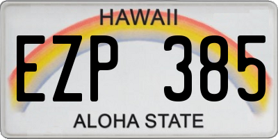 HI license plate EZP385