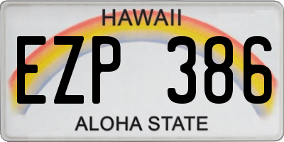 HI license plate EZP386