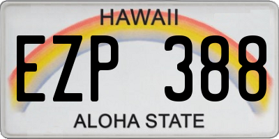 HI license plate EZP388