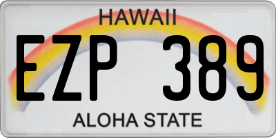 HI license plate EZP389
