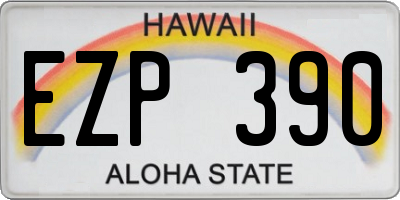 HI license plate EZP390
