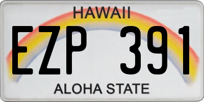 HI license plate EZP391