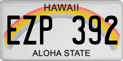 HI license plate EZP392