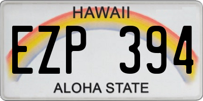 HI license plate EZP394