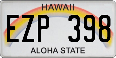 HI license plate EZP398