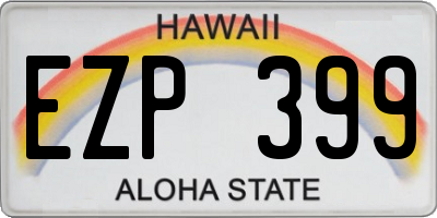 HI license plate EZP399