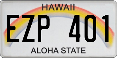 HI license plate EZP401