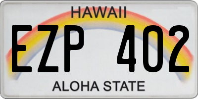 HI license plate EZP402
