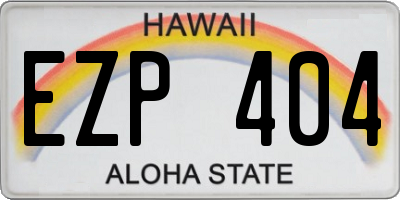 HI license plate EZP404