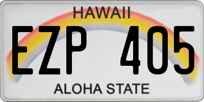 HI license plate EZP405