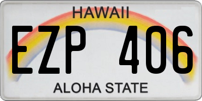 HI license plate EZP406