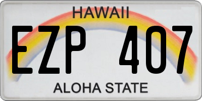 HI license plate EZP407