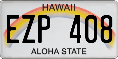 HI license plate EZP408