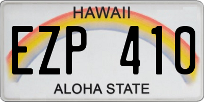 HI license plate EZP410