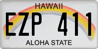 HI license plate EZP411