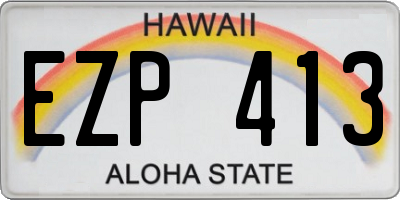 HI license plate EZP413