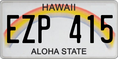 HI license plate EZP415