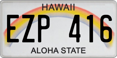 HI license plate EZP416