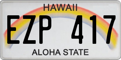 HI license plate EZP417