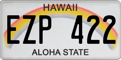 HI license plate EZP422