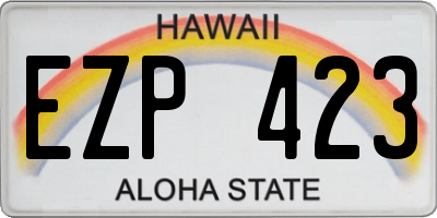 HI license plate EZP423