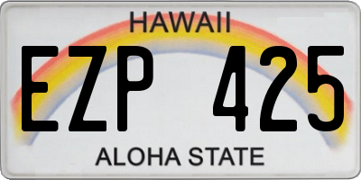 HI license plate EZP425