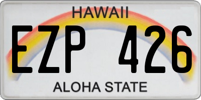 HI license plate EZP426