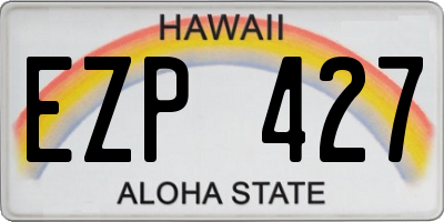 HI license plate EZP427