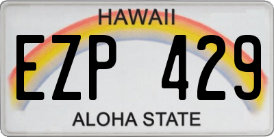 HI license plate EZP429